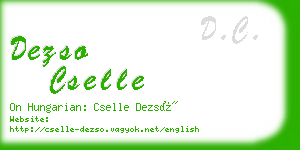 dezso cselle business card